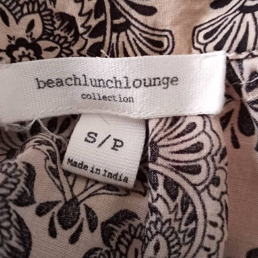 BEACH LUNCH LOUNGE BOHO-INSPIRED CREAM & BLUE BLOUSE SZ.S EUC - Picture 4 of 5